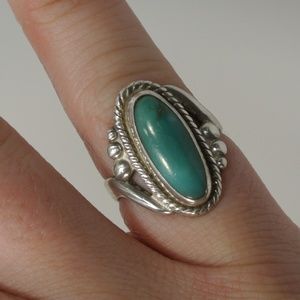 Bell Sterling 925 Natural Turquoise Ring size 6